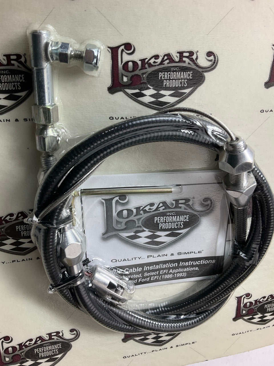 Lokar TC-1000U36 36'' Hi-Tech Throttle Cable, Black Braided Stainless & Hardware
