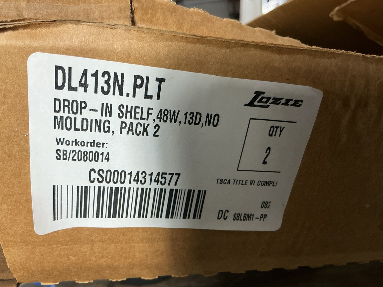 Lozier DL413N.PLT DL Platinum Style Gondoa Shelf 1 H X 48 W X 13 L (Pack Of 2)