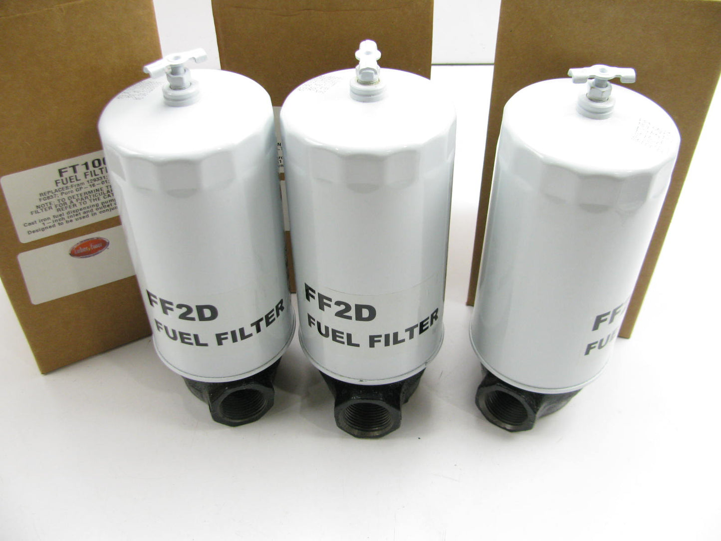 (3) Luberfiner FT100 Cast Iron Fuel Dispensing Pump Filter Head W/ FF2D Filter