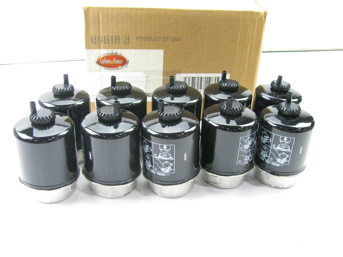 (10) Luberfiner L3924F Diesel Fuel Water Separator Filter For JCB Equipment