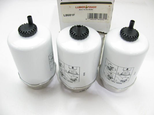 (3) Luberfiner L8681F Diesel Fuel Water Separator Filter Replaces 33638 FS19554