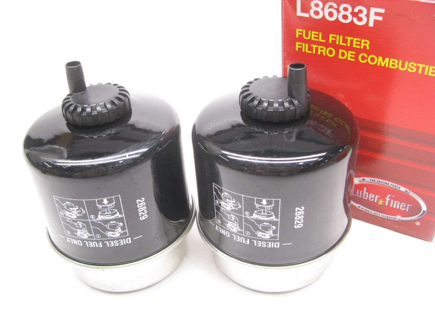 (2) Luberfiner L8683F Diesel Fuel Water Separator Filter Replaces PS7407A 33759