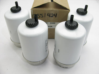 (4) Luberfiner L8721F Fuel Filter For Liebherr 5 Micron Fuel Water Separator