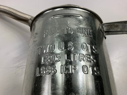 LubriMatic 75-442 2 Quart Galvanized Metal Liquid Measure Can W/ Flex Spout