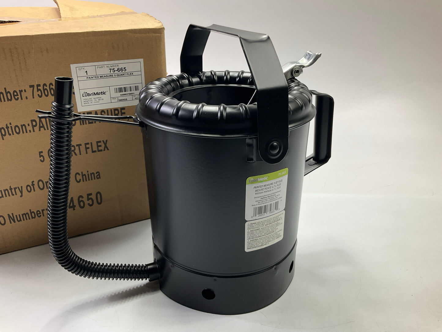 LubriMatic 75-665 Painted Measure Automotive Liquid Can W/ Flex Spout - 6 Quart