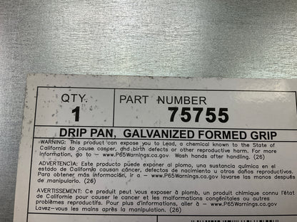 Lubrimatic 75755 Oil Catch Drain Pan Galvanized Drip Pan 26''x18''