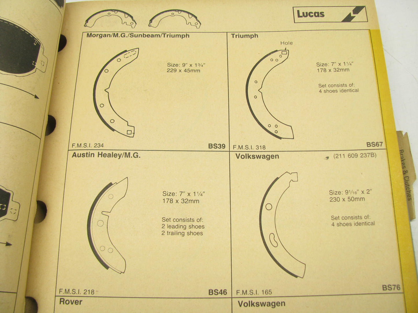 Lucas 1000 Brake & Clutch Auto Parts Catalog - October 1993, 371 Pages