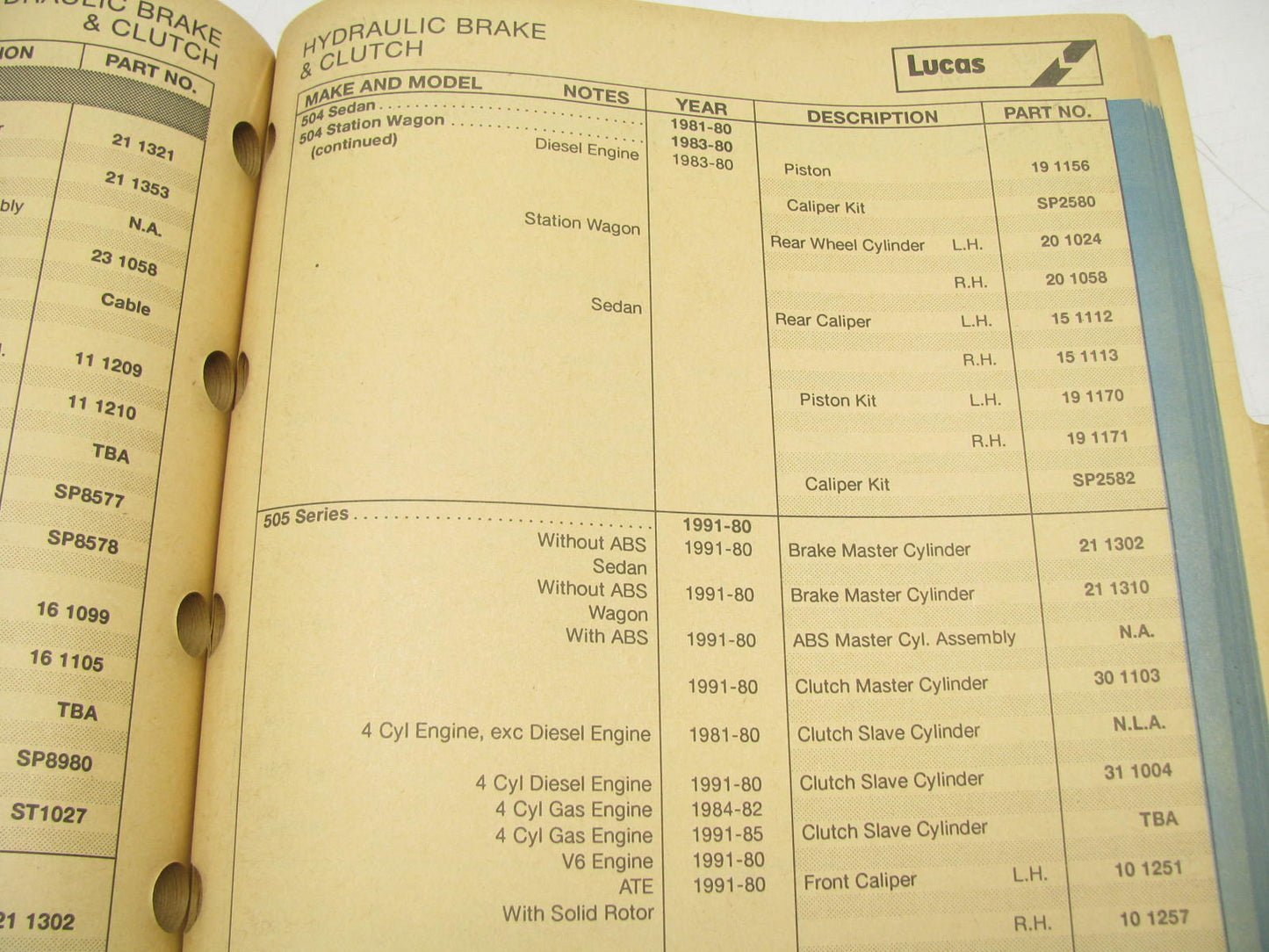 Lucas 1000 Brake & Clutch Auto Parts Catalog - October 1993, 371 Pages