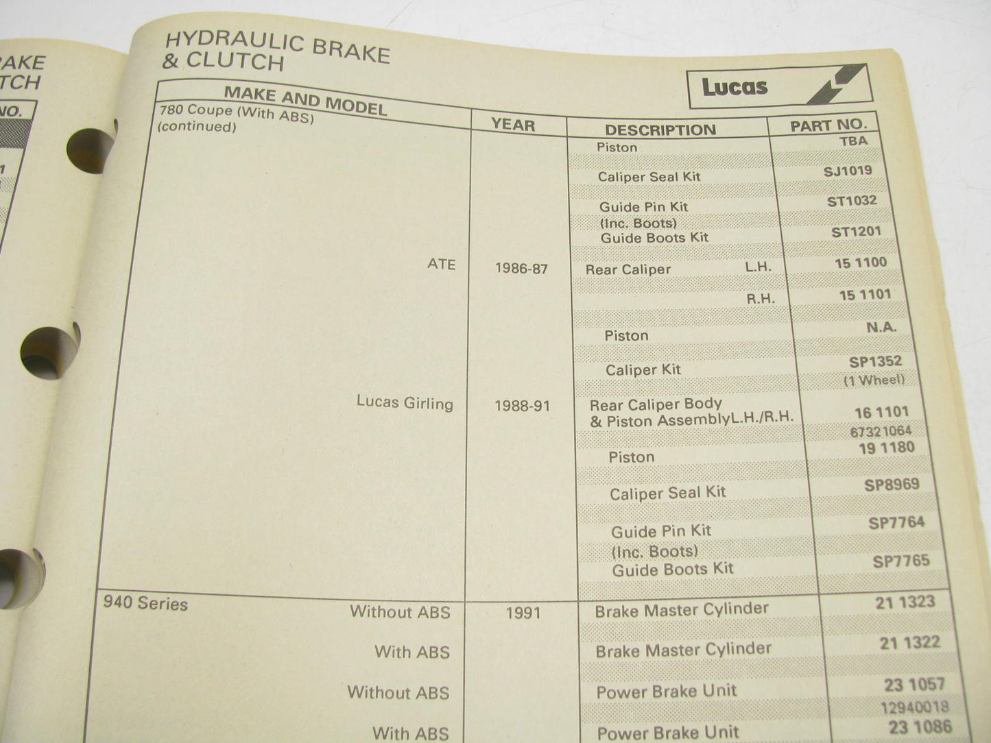 Lucas 1000 1991 Brake & Clutch Parts Catalog For Imports - 296 Pages