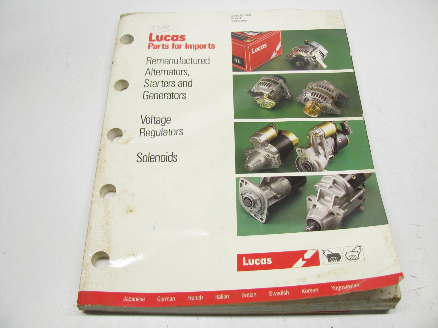 Lucas 1020-1990 Alternator, Starter, Generator & Regulator Catalog 1990 244 PG