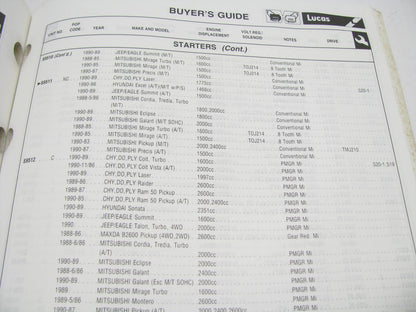 Lucas 1020-1990 Alternator, Starter, Generator & Regulator Catalog 1990 244 PG