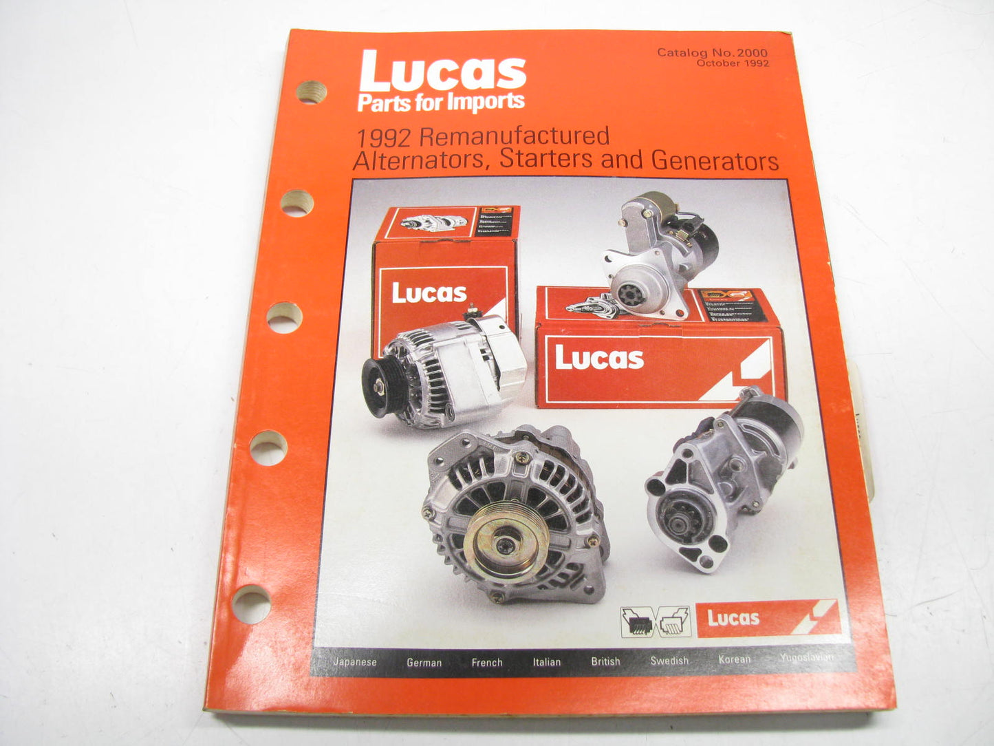 Lucas Electrical Parts Catalog - Reman. Alternators, Starters & Generators  1992