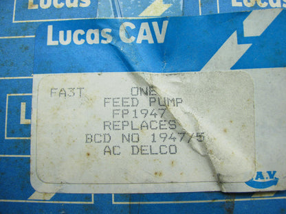 Lucas FP1947 Diesel Feed Fuel Pump - Fiat DIESEL Heavy Duty TRUCK / TRACTOR