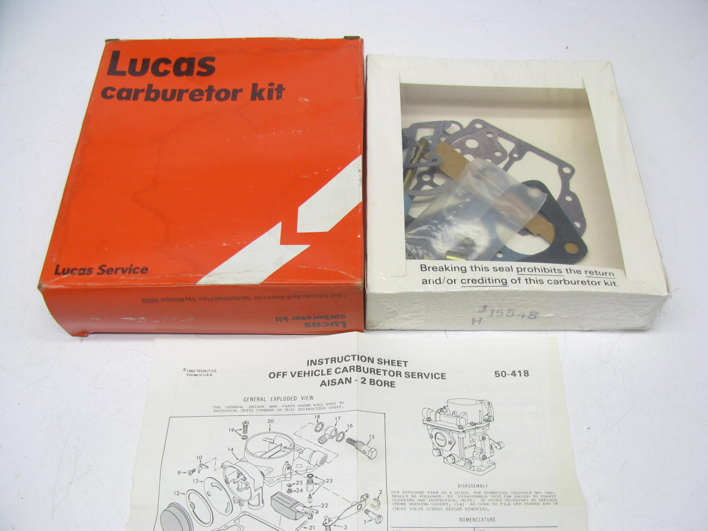 Lucas MS-548 Carburetor Rebuild Kit for 1969-1974 Toyota 1.9L 2.0L Aisan A-2