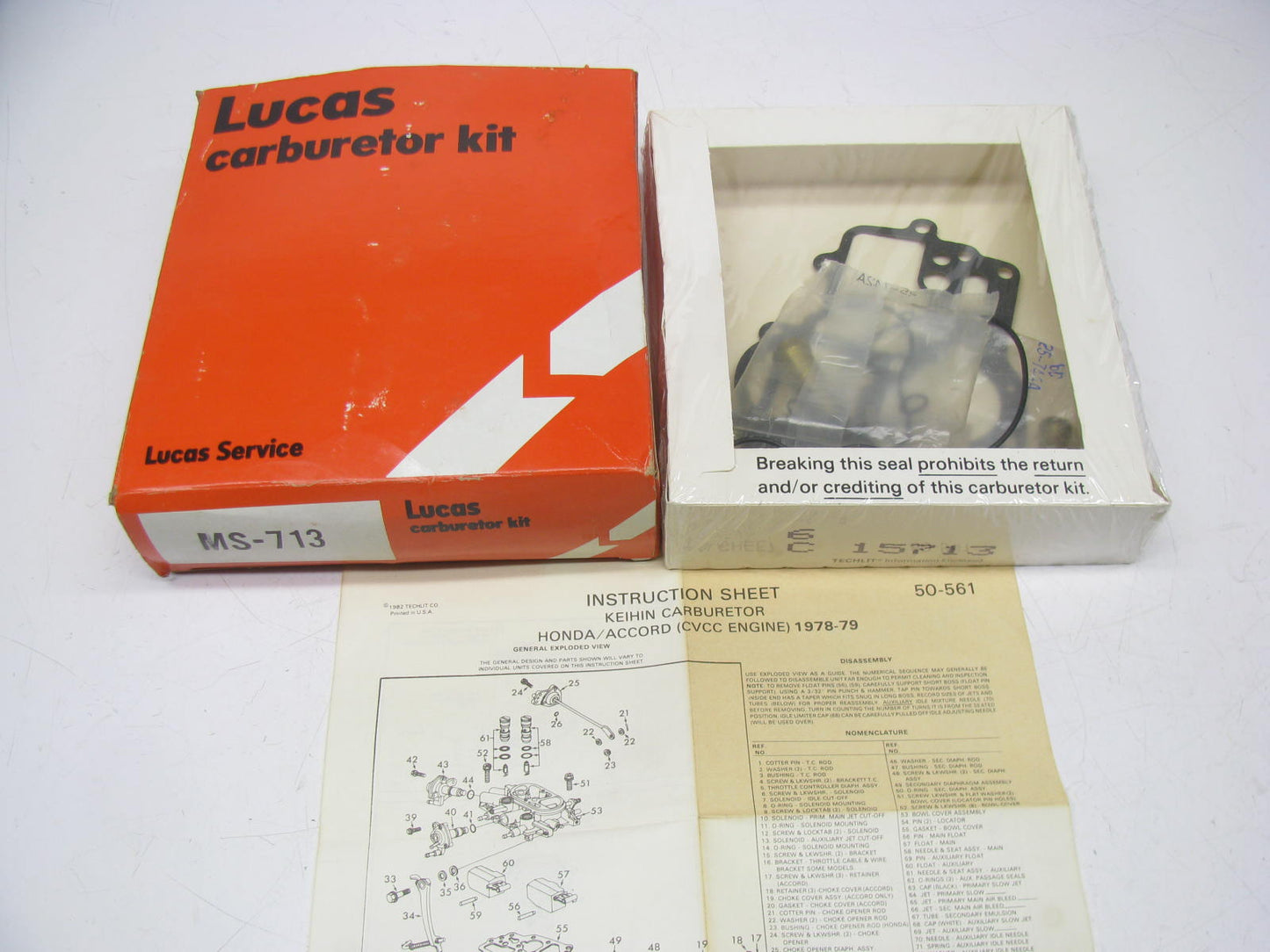 Lucas MS-713 Carburetor Rebuild Kit for 1976-1979 Honda Keihin 3-BBL