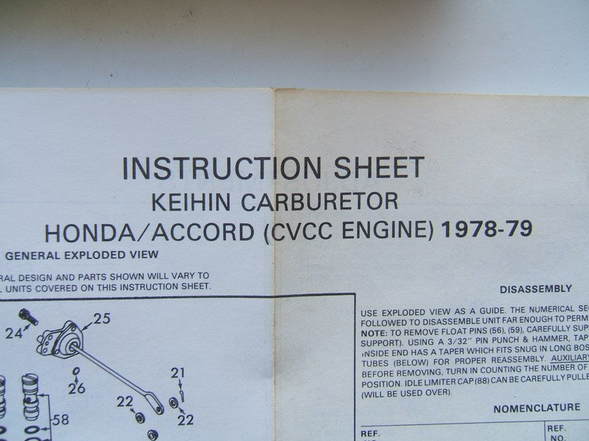 Lucas MS-713 Carburetor Rebuild Kit for 1976-1979 Honda Keihin 3-BBL