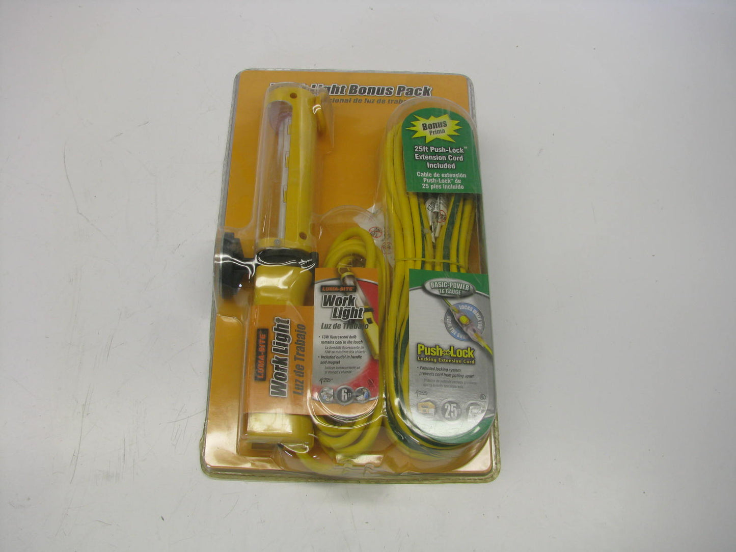 Luma-site 13 Watt Work Light With 25 FT Push Lock Extension Cord