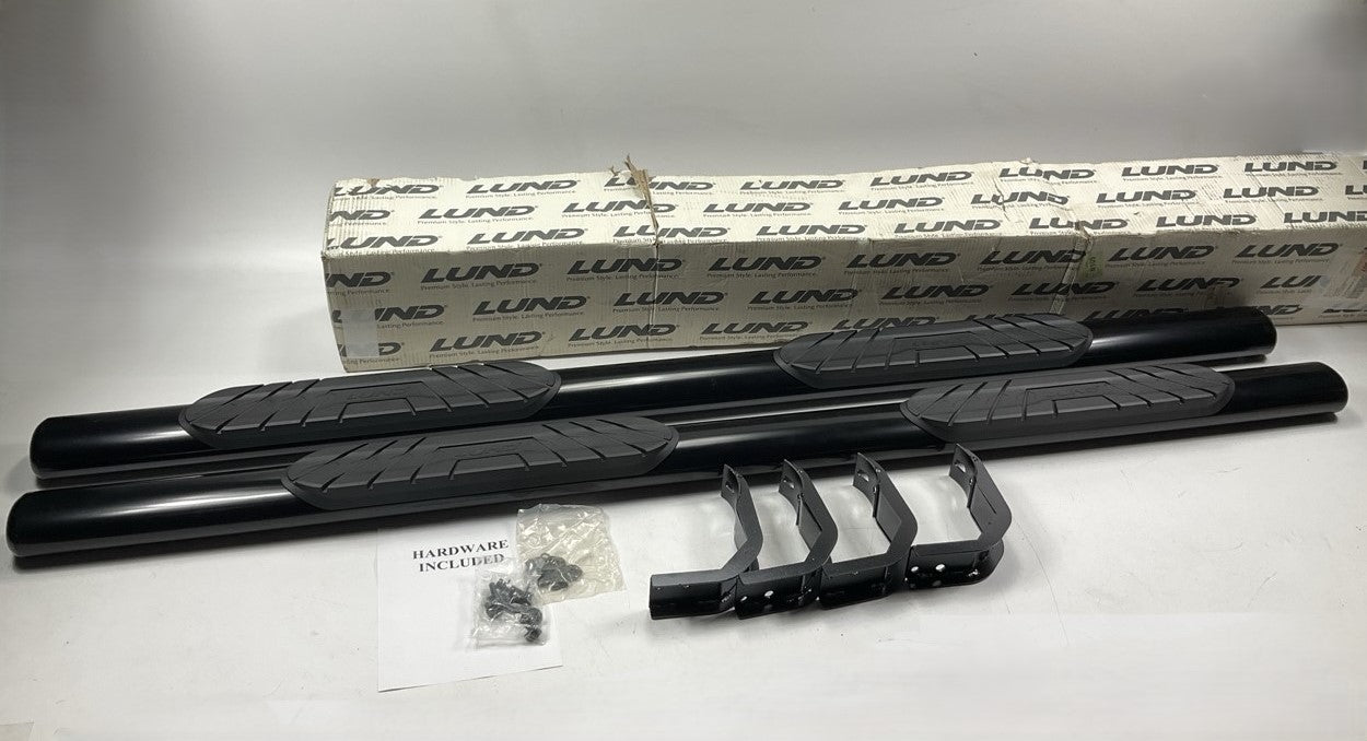 Lund 23678176 Black 4'' Oval Straight Nerf Bars For 2005-24 Nissan Frontier CREW