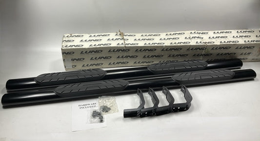 Lund 23678176 Black 4'' Oval Straight Nerf Bars For 2005-24 Nissan Frontier CREW