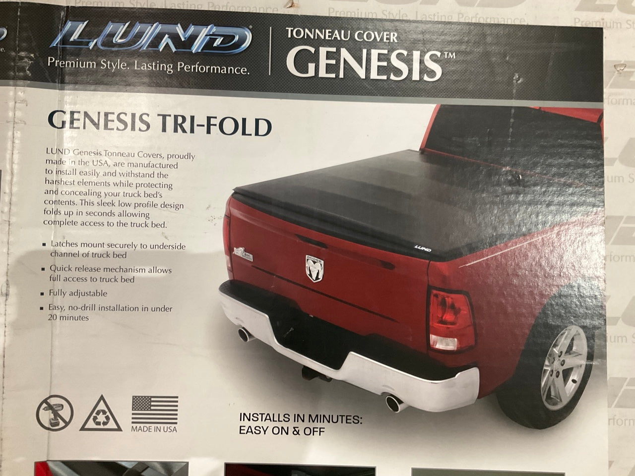 Lund 95073 Tri-Fold Tonneau Cover For 2007-2014 Ford F-150, Mark LT 6.5' BED