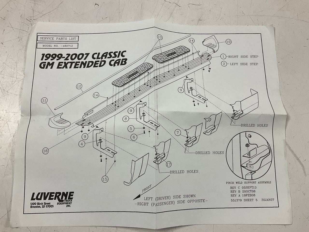 Luverne 481412 Polished Side Entry Steps - 2015-19 Silverado & Sierra Double Cab