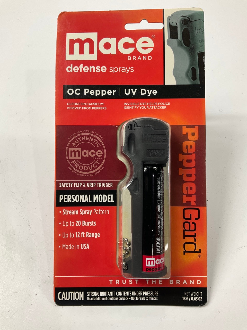 MACE PepperGard PEPPER SPRAY Personal 12 Ft. Range 80153