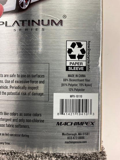 Machimpex MPX-10110 Platinum Series 10-PACK MICROFIBER XL DETAIL TOWELS 14 X 16''