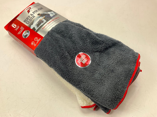 Machimpex MPX-138862 Coral Fleece Buff & Polish Cloth 16x16'', 6 Pack