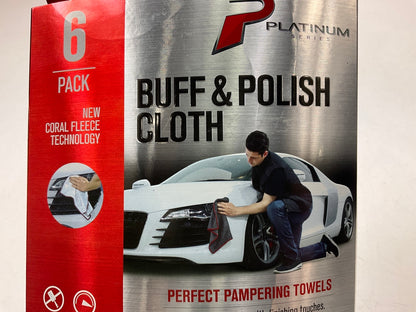 Machimpex MPX-138862 Coral Fleece Buff & Polish Cloth 16x16'', 6 Pack