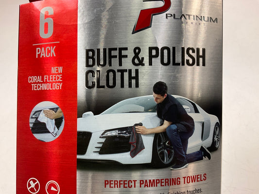 Machimpex MPX-138862 Coral Fleece Buff & Polish Cloth 16x16'', 6 Pack
