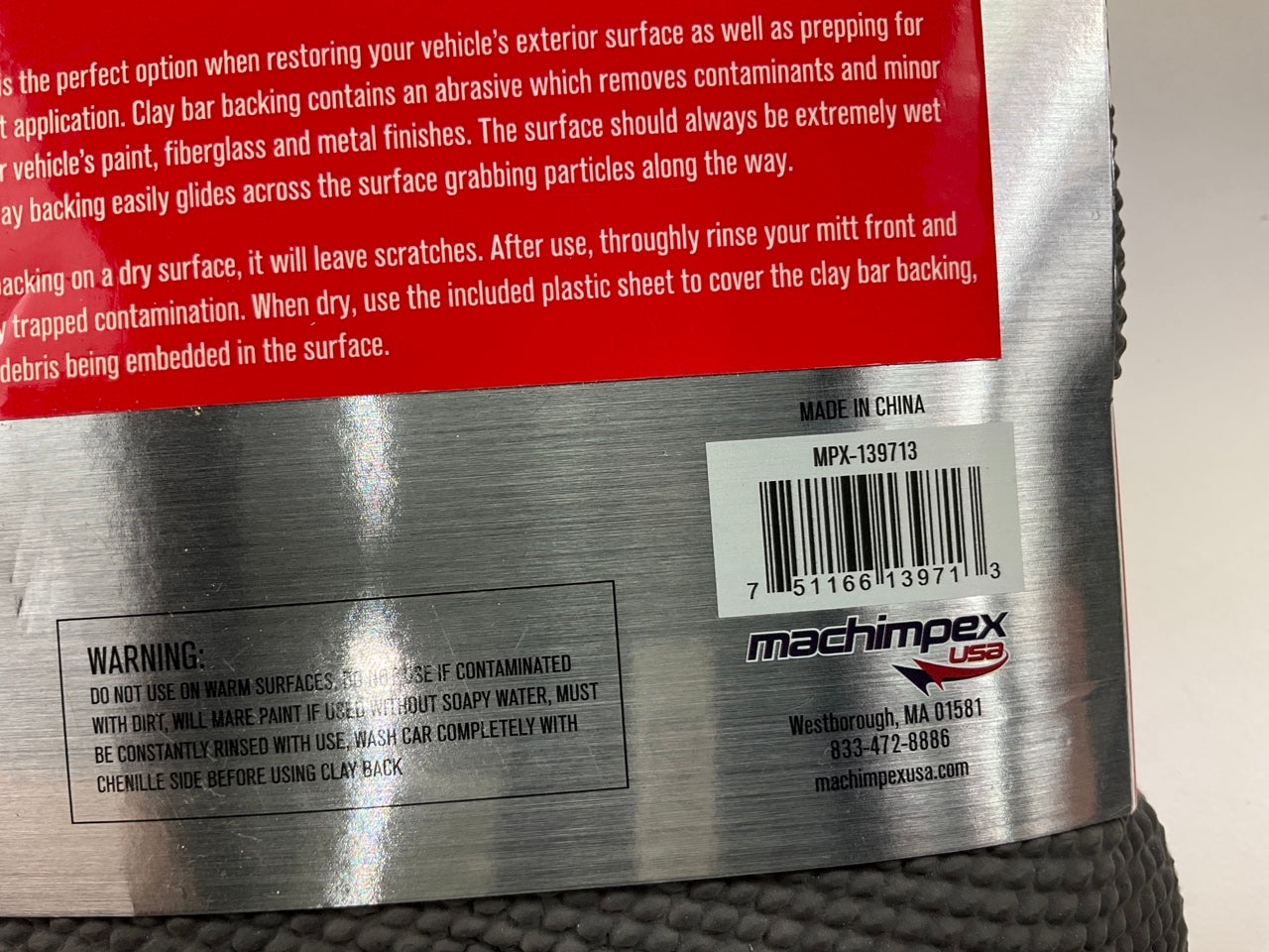 Machimpex MPX-139713 Auto Detail Clay Backing Wash Mitt