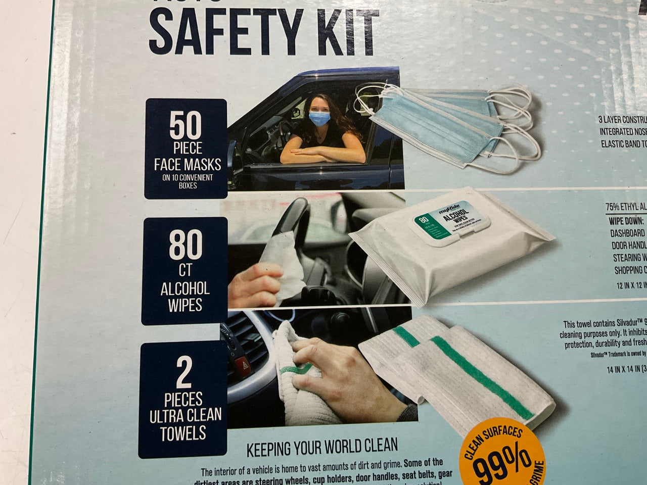 Machimpex MPX-273646 Car Truck SUV Automotive Safety Kit: Masks, Alcohol Wipes