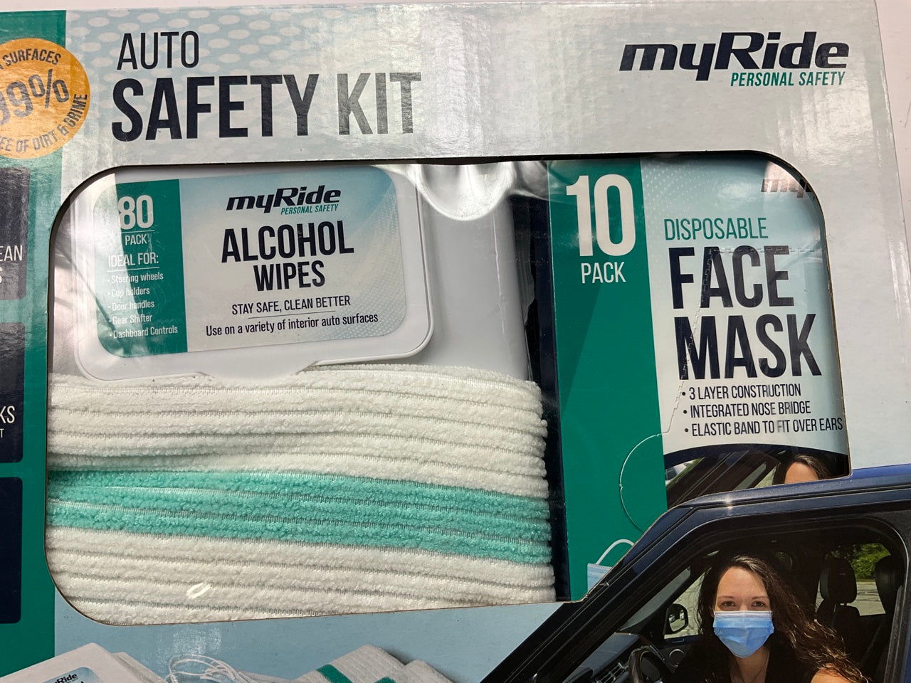 Machimpex MPX-273646 Car Truck SUV Automotive Safety Kit: Masks, Alcohol Wipes