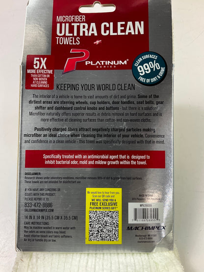 Machimpex MPX-289555 Platnium Series Microfiber Ultra Clean Towels - 15 Pack