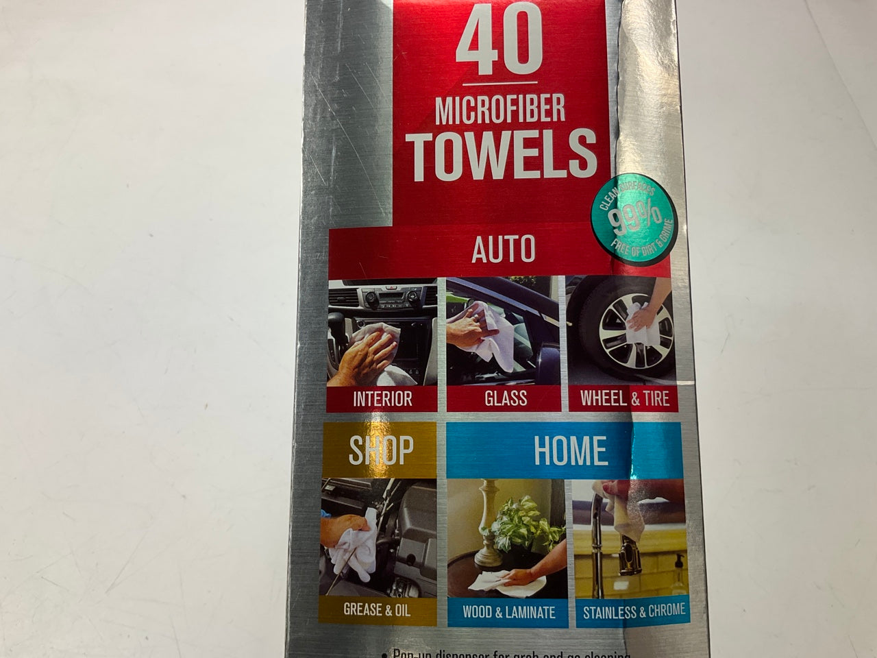 Machimpex MPX-454403 Platinum Microfiber Towels 12''x12'' White Washable - 40-Pack
