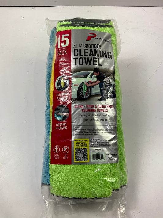 Machimpex R-226154 Platinum Ultra-Thick XL Microfiber Cleaning Towels, 15 Pack