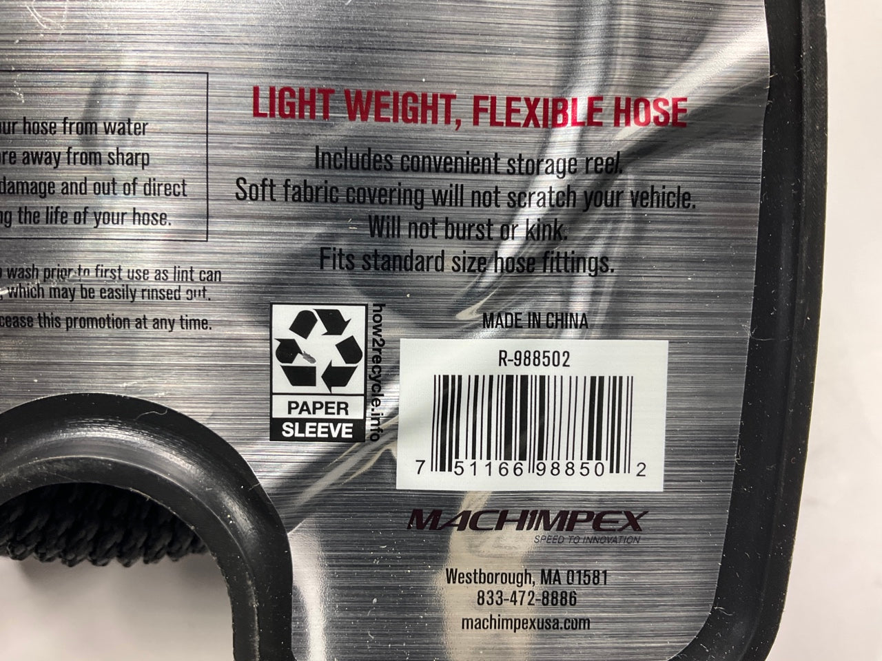Machimpex R988502 BLACK Expandable 50' Water Hose W/ Aluminum Fittings 50 FEET