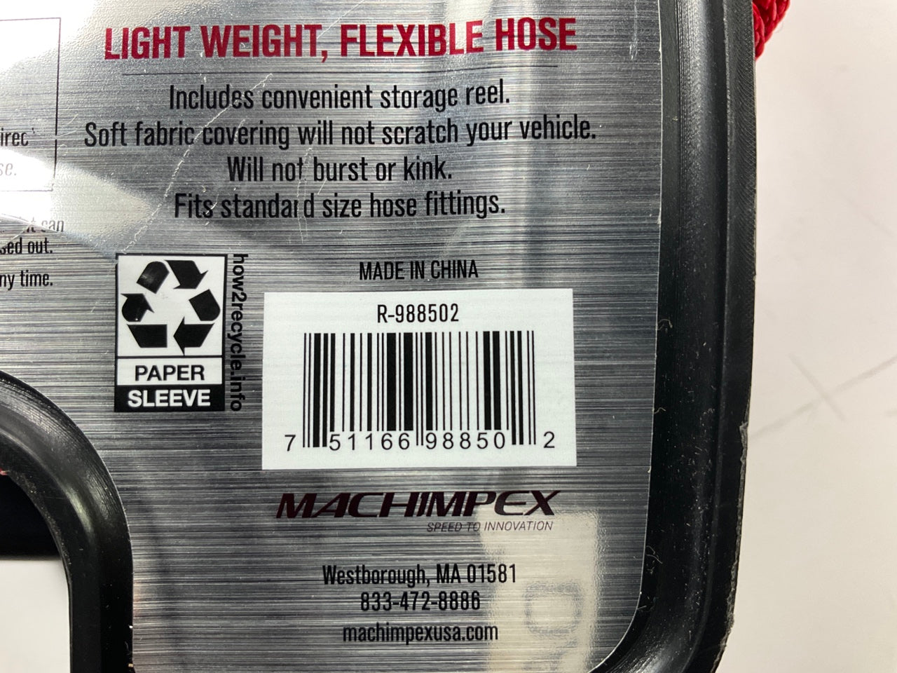 Machimpex R988502 RED Expandable 50' Water Hose W/ Aluminum Fittings 50 FEET
