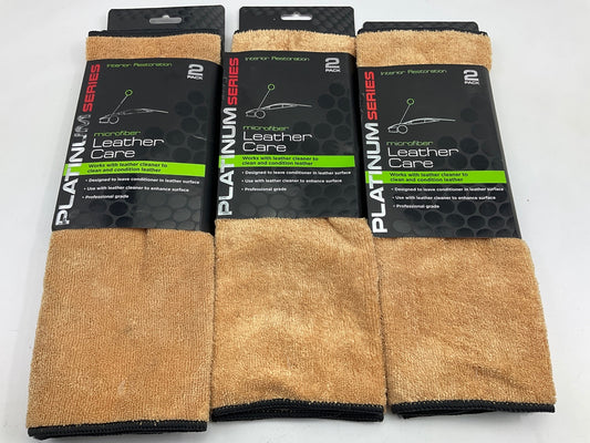 (6) Total, Machimpex R209720 14''x14'' Pro Microfiber Leather Interior Care Towels