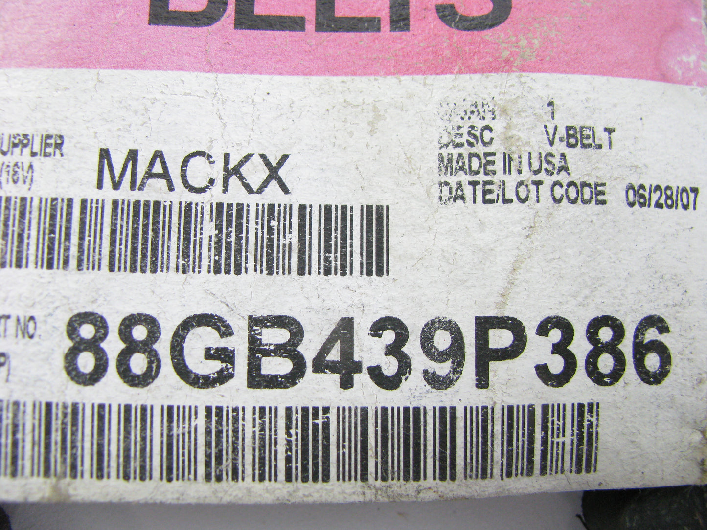 NEW - OEM Mack 88GB439P386  Accessory Drive Belt - 0.53'' X 39.00'' - 36 Degree