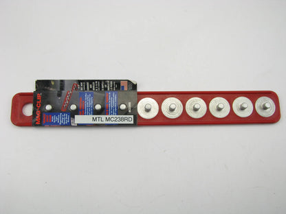 Mag-clip MC238RD 3/8'' Drive RED Magnetic 10 Socket Holder Strip