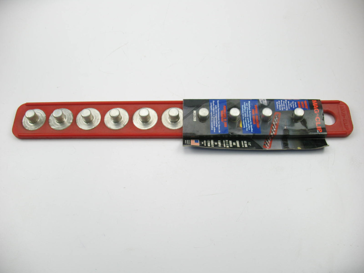 Mag-Clip MC312RD 1/2'' Drive RED Magnetic 10 Socket Holder Strip