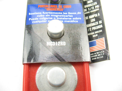 Mag-Clip MC312RD 1/2'' Drive RED Magnetic 10 Socket Holder Strip