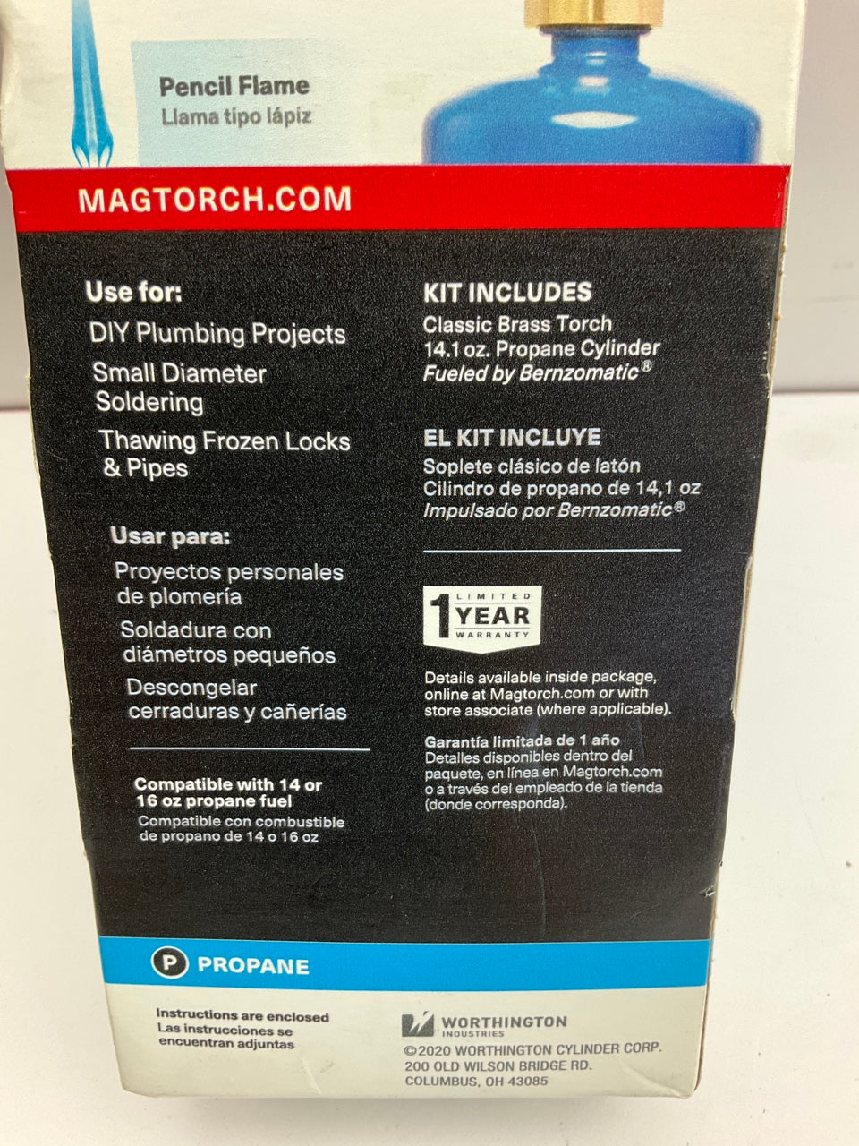 Mag-Torch MT200 Classic Brass Torch Kit With Adjustable Propane Pencil Flame