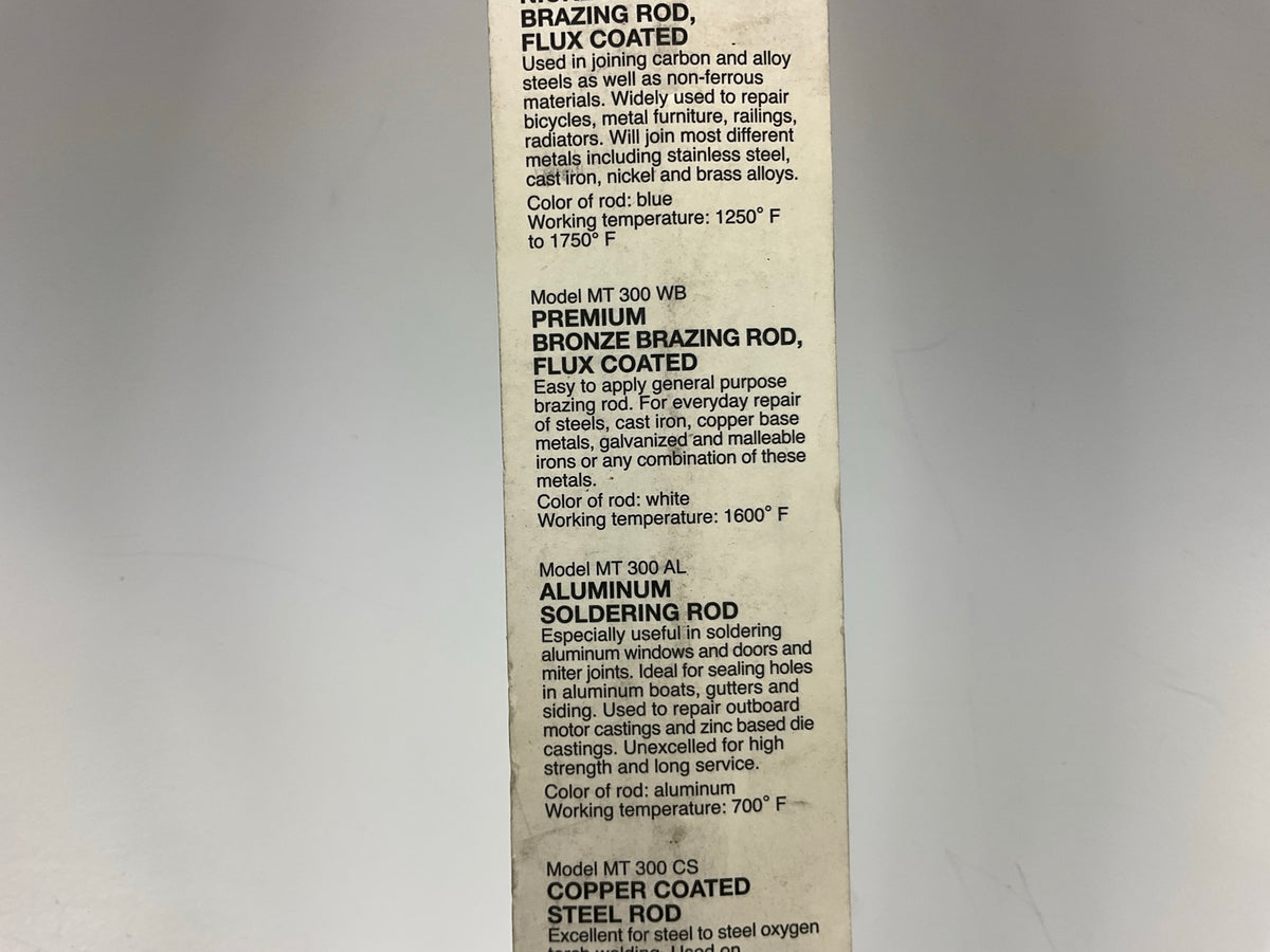 13 Packs Of 5 Each - Mag-Torch MT300BW 12'' Assortment Of Brazing Soldering Rods