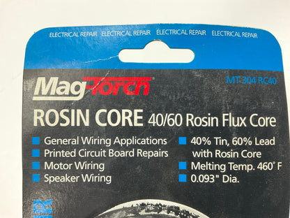 Mag Torch MT304RC40 Rosin Core 40/60 Rosin Flux Wire Core Solder, 4 Oz
