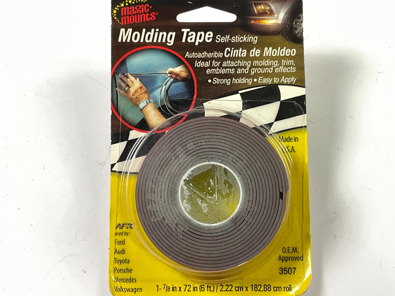 Magic Mounts 3507 Molding Moulding Adhesive Tape -7/8'' X 60'' For Emblems & Trim