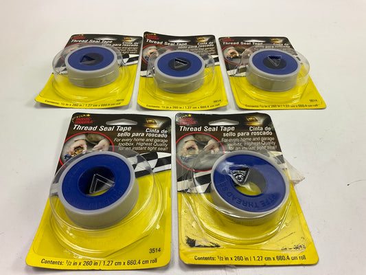 (5) Rolls - Magic Mounts 3514 Thread Seal Tape, 1/2'' X 260''