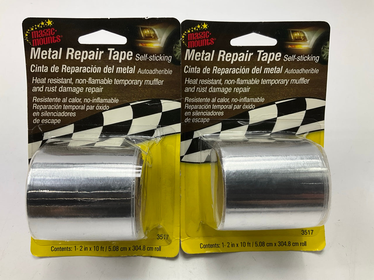 (2) Magic Mounts 3517 Universal Heat Resistant Metal Repair Tape, 2'' X 10' Long