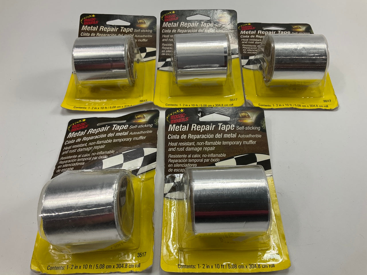 (5) Magic Mounts 3517 Universal Heat Resistant Metal Repair Tape, 2'' X 10' Long